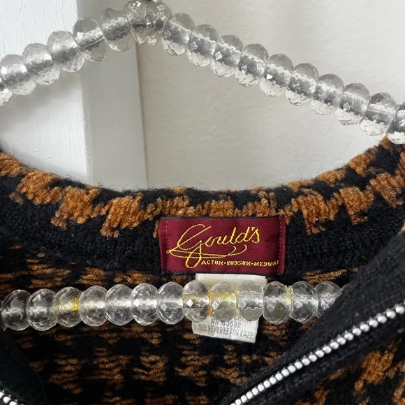 Brown & Black Houndstooth Zip Hoodie - Picture 2 of 4